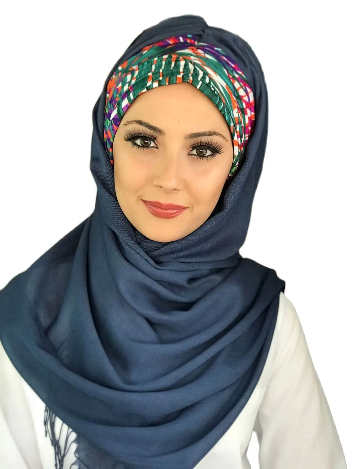 

Islamic Fashion Muslim Hijab Hijab Trend Hijab Scarf Bonnet Hat Ready Shawl Koton Blue Instant Shawl