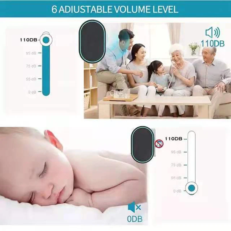 Wireless Smart Doorbell 58 Music Self-Powered Loud Chime Home Dingdong Inteligente Ringbell Control Elderly Pager Door Bell |