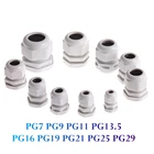 1 шт. IP68 PG7 PG9 PG11 PG13.5 PG16 PG19 PG21 PG25 PG29 белый водонепроницаемый нейлоновый Пластиковый Кабельный соединитель