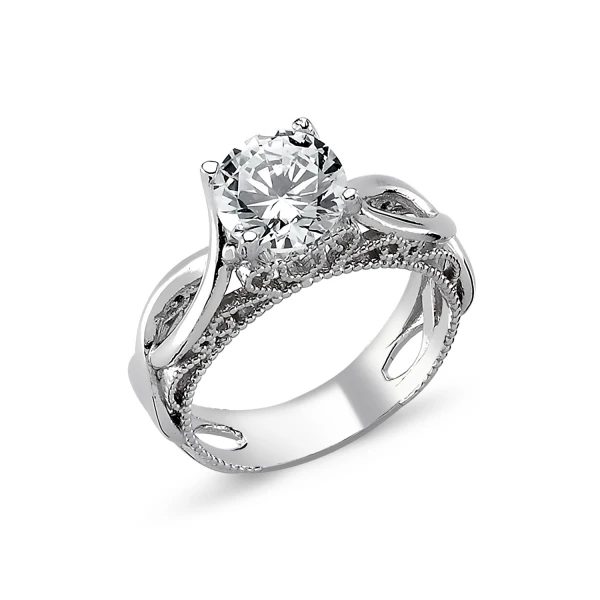 

Серебряное 925 пробы кольцо с цирконием