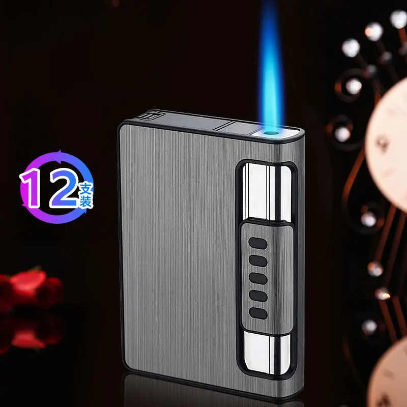 Креативная металлическая Бутановая газовая зажигалка чехол для сигареты 12 шт.