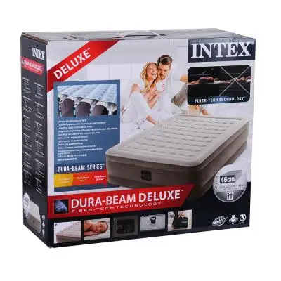 INTEX Кровать надувная ULTRA PLUSH встроенный электронасос 152x203x46см|Надувные матрасы| |