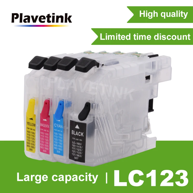 Plavetink картридж с чернилами для принтера LC 123 125 121 127 129 брата LC123 XL MFC J870DW J245 J650DW J6720DW