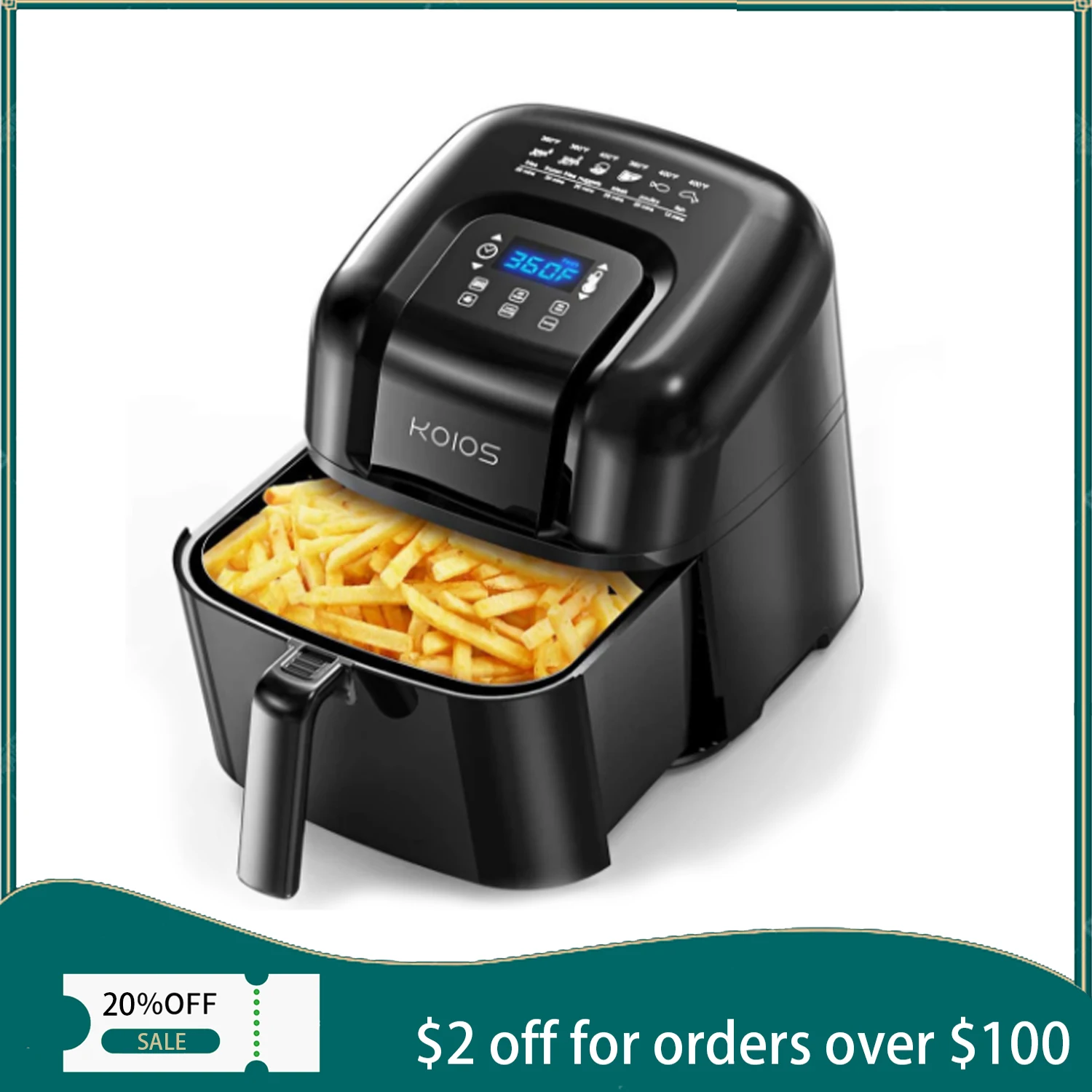 

7.8QT Air Fryers 1800W Household appliances heating appliances ovens use for Fried Chicken, French Fries
