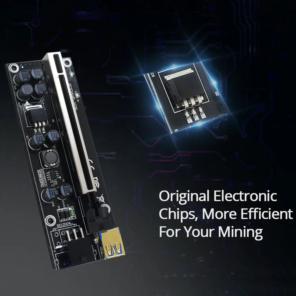 PCI-E Riser Card Adapter PCIE PCI Express X1 to X16 Extender USB 3.0 Cable SATA 6Pin Power for Video | Электроника