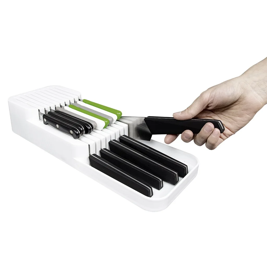knife block holder kitchen organizer storage box plastic drawer rack stand cabinet tray cage multi function desktop partition free global shipping