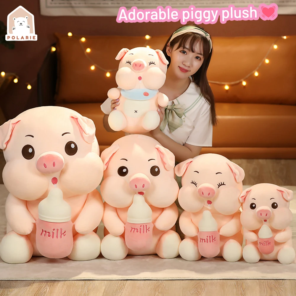 

Плюшевая игрушка в виде молочной бутылки, свинка, пуховая хлопковая мягкая кукла, подарок на день рождения, большая подушка для сна, украшен...