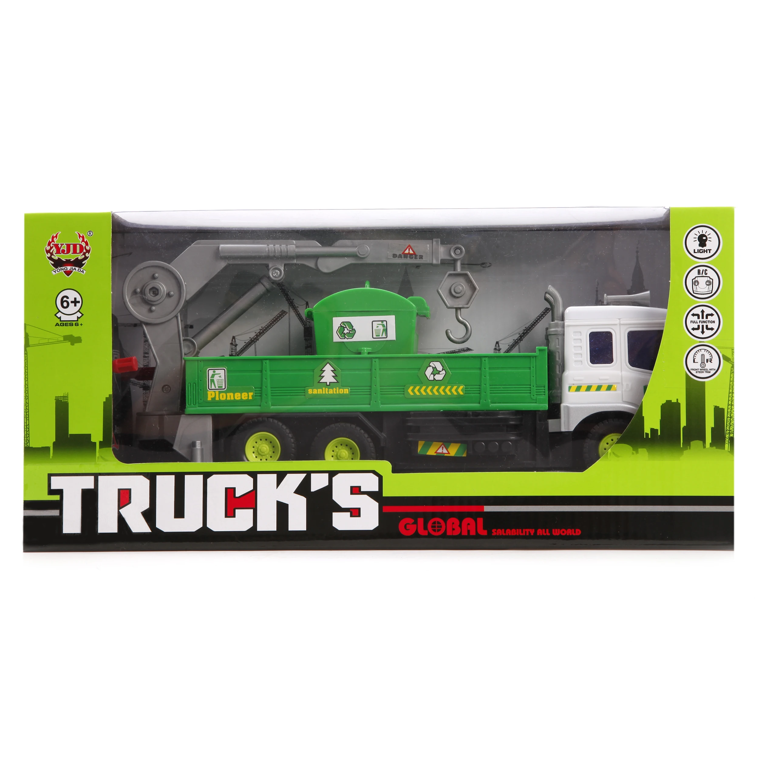 Машина на радиоуправлении Грузовик с крановой установкой 4 канала свет Наша