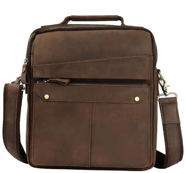

Повседневная сумка-мессенджер на плечо для мужчин, модная качественная натуральная воловья кожа, кросс-боди, тоут для планшета 8 дюймов, ран...