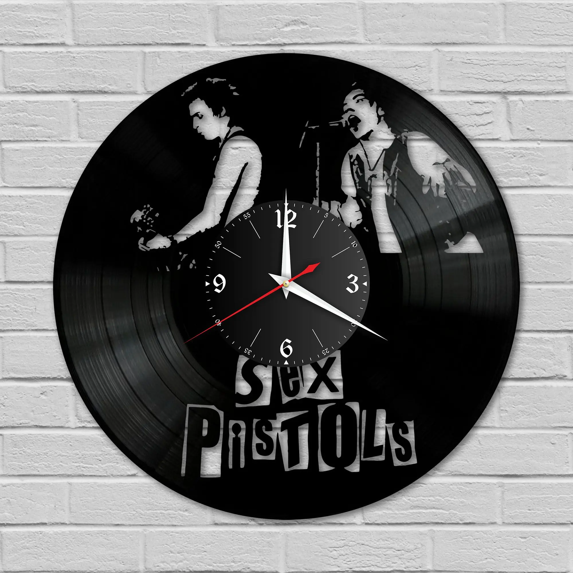Часы настенные &quotгруппа Sex Pistols&quot из винила №1 |