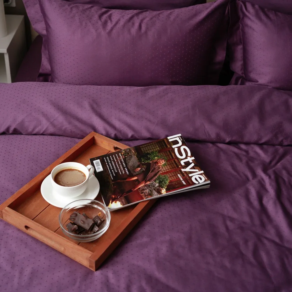 Комплект постельного белья Сатин Страйп 100% Хлопок Евро Семейный 1.5-спальный 4