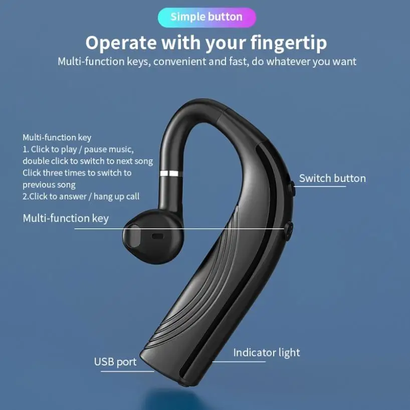 Беспроводные наушники-вкладыши Bluetooth 5 0 водонепроницаемые наушники с ушным