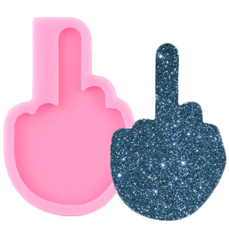 Блестящий знак любви ручной средний палец силиконовые формы DIY Подвеска Форма