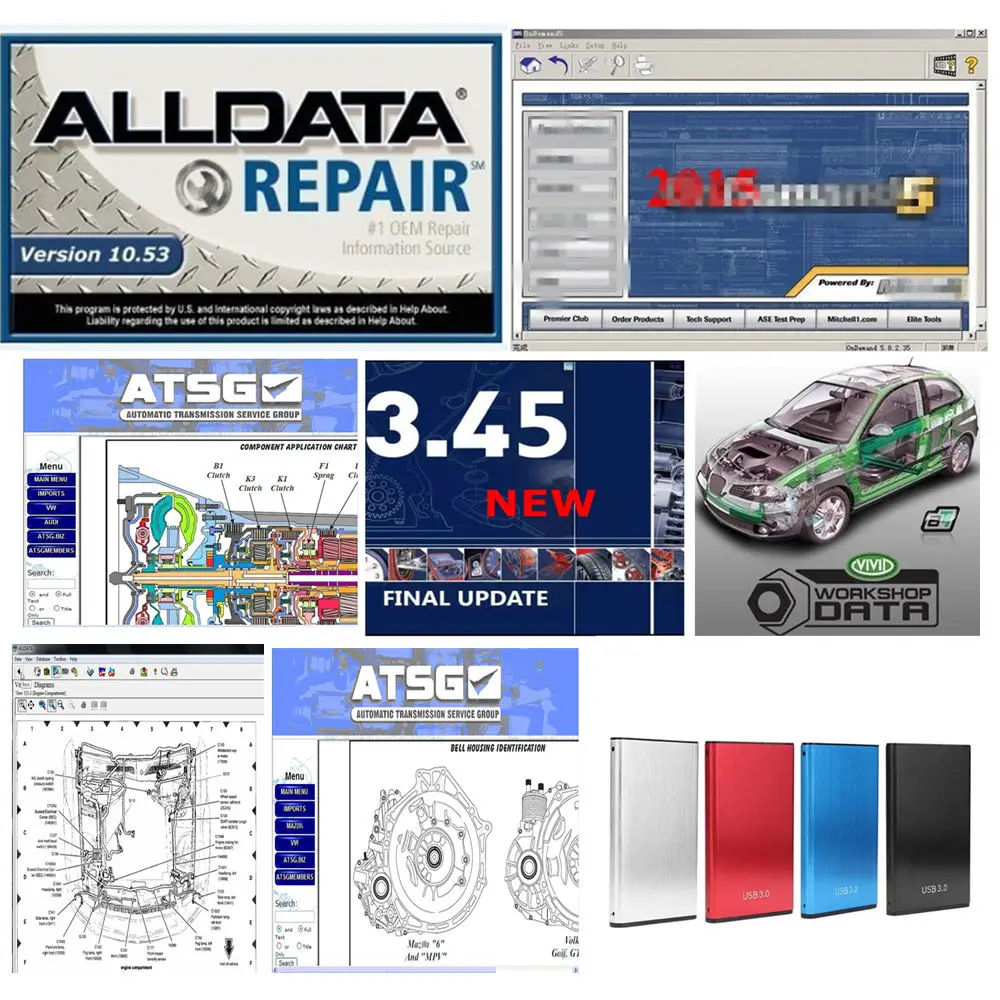 Лидер продаж 2022 Alldata 10 53 2014 + mit.chell 2015 программное обеспечение для ремонта