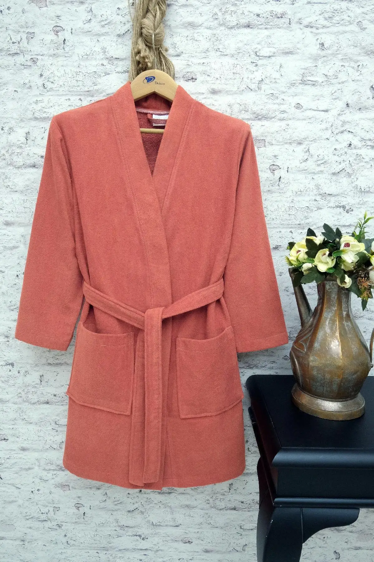 

100% Cotton Bathrobe Velvet Long Thick Terry For Women Bath Soft Relax Dressing Gown Bridesmaid Robes Absorbent Waffle S/M