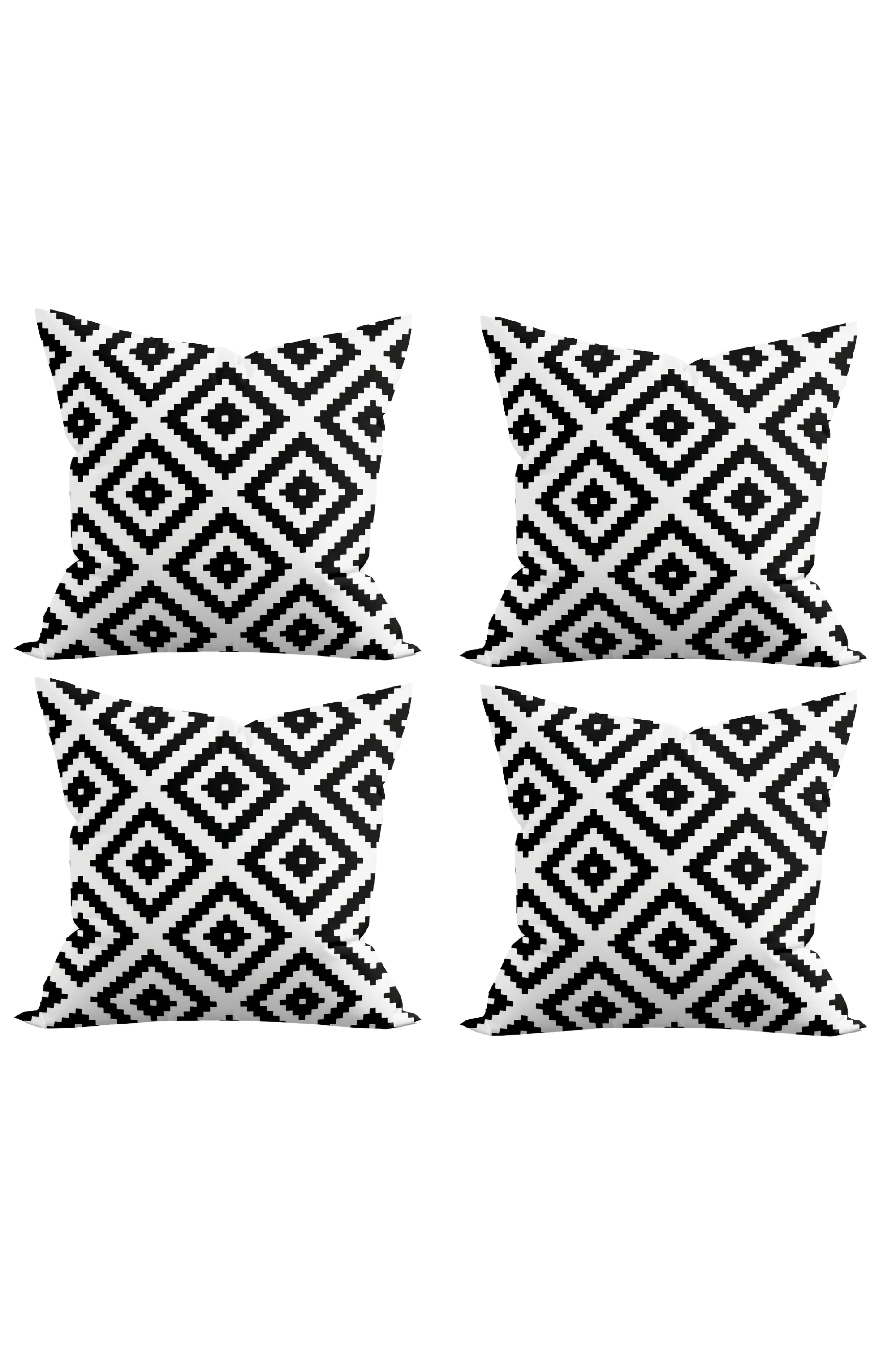

BLACK WHITE COLOR 4 PCS 2021 DECORATIVE 45X45CM PILLOW CASE,MODERN PRINT,GEOMETRİC MODEL,DIRT-STAIN-REPELLENT PILLOW CASE