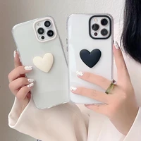 tpu 3d love phone case for iphone 13 11 12 pro max transparent dust proof mobile phone shell for x xr xs max 7 8 plus fundas