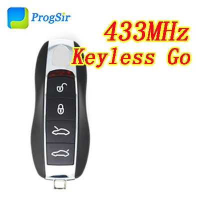 433mhz Keyless Go 4 кнопки 315 МГц 433 МГц 434 МГц ASK Smart Keyless Go Бесконтактный пульт дистанционного управления для Porsche с чипом Hitag Pro ID49 - Цвет: 433mhz Keyless Go