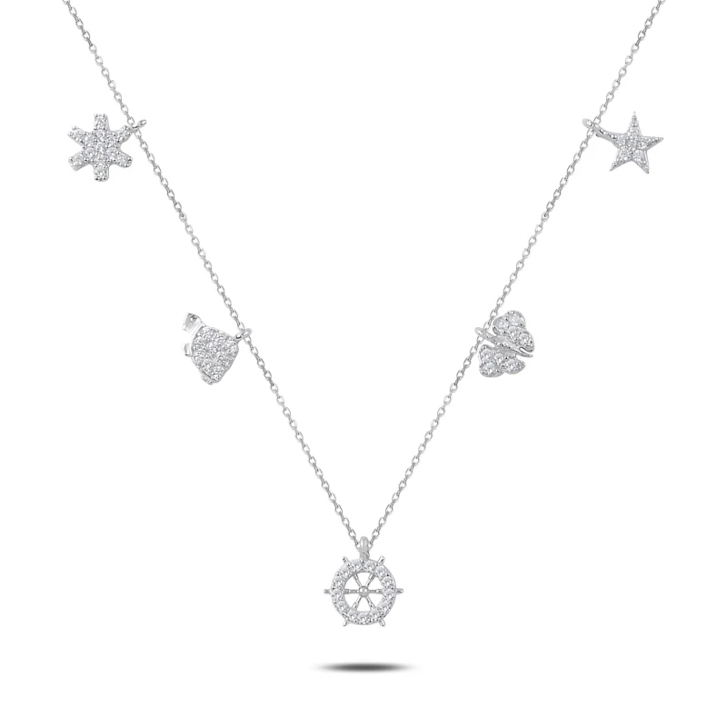 

Silver 925 Sterling Zircon Cubic Zirconia Dangle Necklace