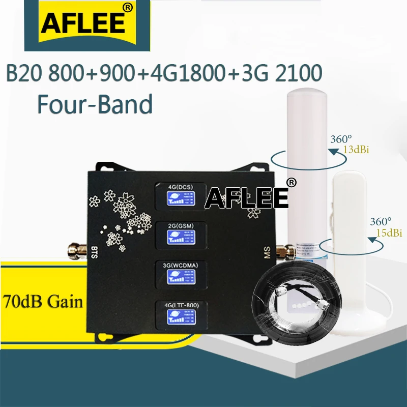 Усилитель сигнала сотовой связи 2G/3G/4G AFLEE 800/900/1800/2100 МГц|Усилители сигнала| |