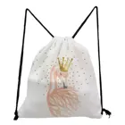 Рюкзак с принтом лебедя и королевы, красивая Дорожная сумка на шнурке с милыми животными, вместительная школьная сумка для обуви, Портативная сумка для хранения