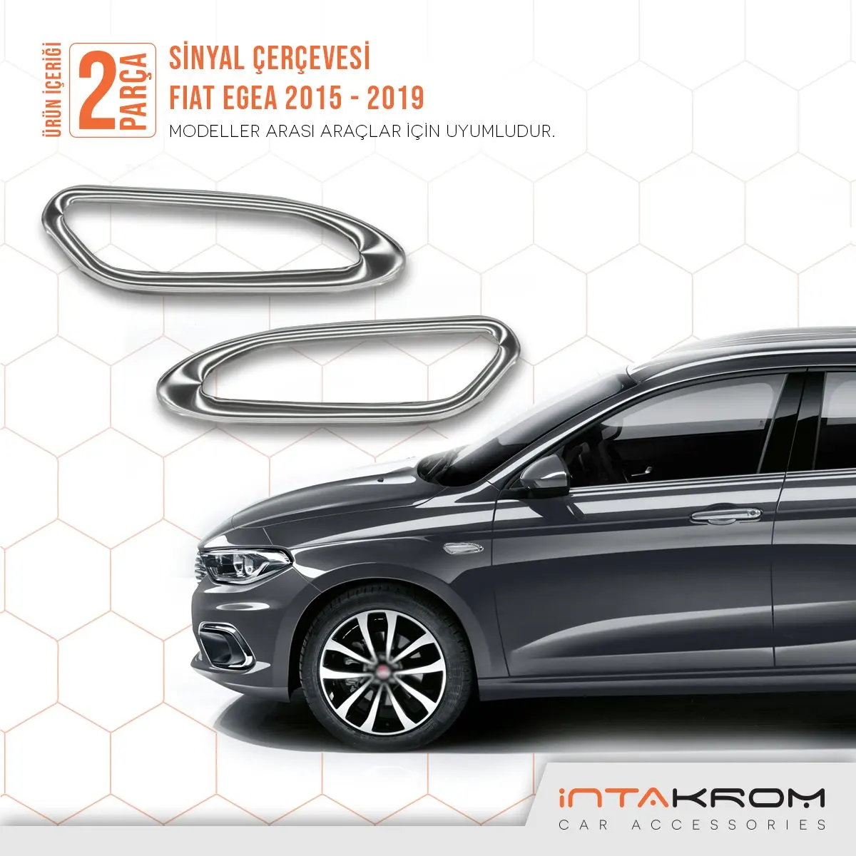 

New Style Bright Silver Chrome Car Side Signal Turn Lamp Light Turning Lights Cover Trim Sticker For Fiat Egea SD / HB 2015-2019