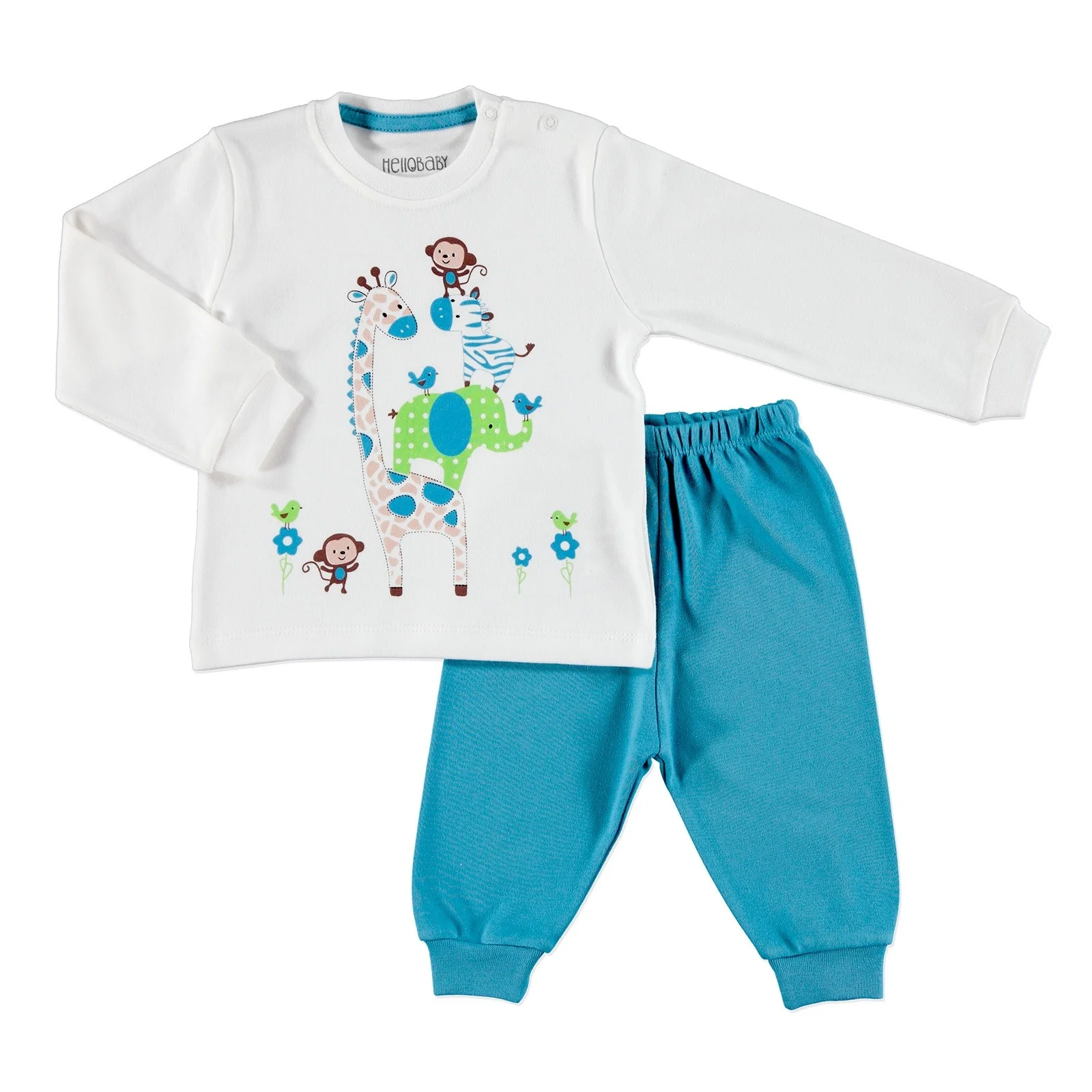 Ebebek HelloBaby/Повседневный пижамный комплект с длинными рукавами Повседневный