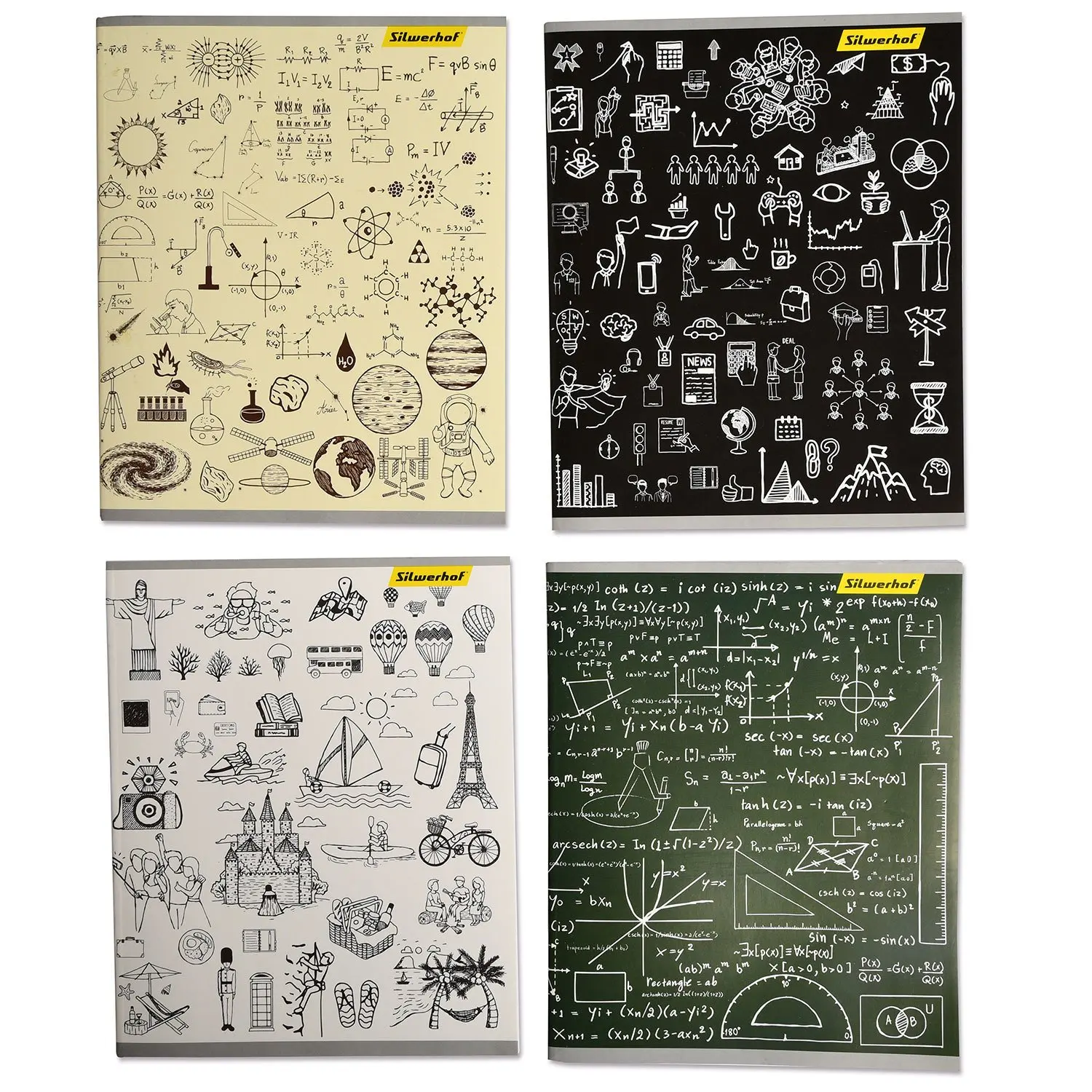 Notebook silwerhof A5 infographic cage 48L in assortment | Канцтовары для офиса и дома