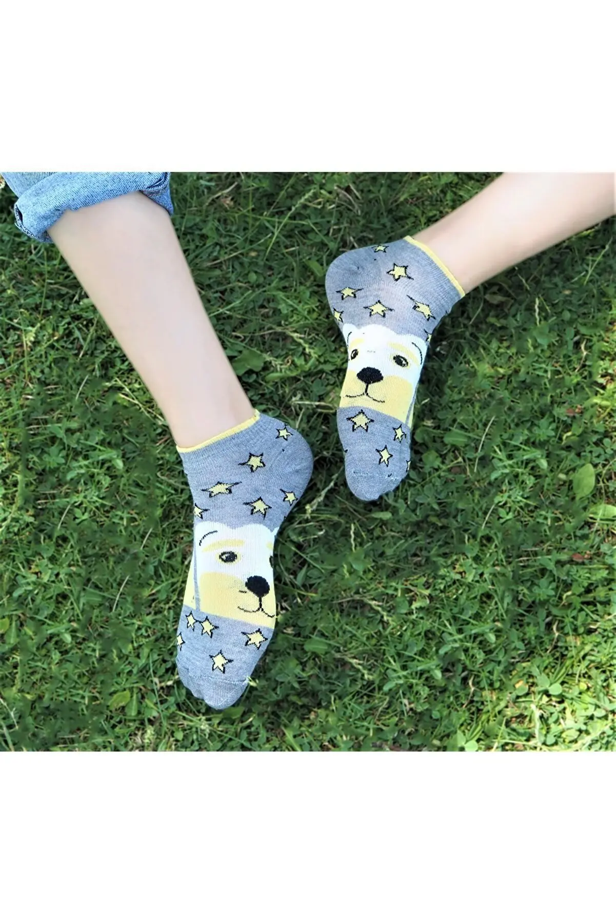 Women's 4 Pack Mixed Colored Dog Booties Socks