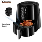 YAXIICASS 5.5L Воздушная фритюрница Безмасляная электрическая фритюрница Выпечка на 360  Конвекционная печь Двойное управление фритюрницей