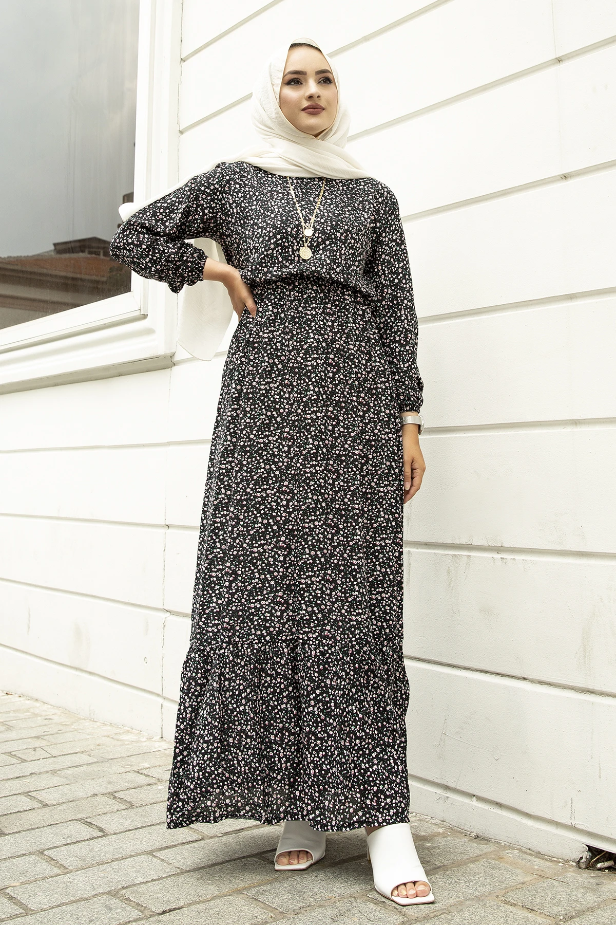 

Хрустящее платье с узором мусульманские костюмы модная мусульманская женская одежда хиджаб Дубай Аравия тренд Рамадан 100% Сделано в Турции ...