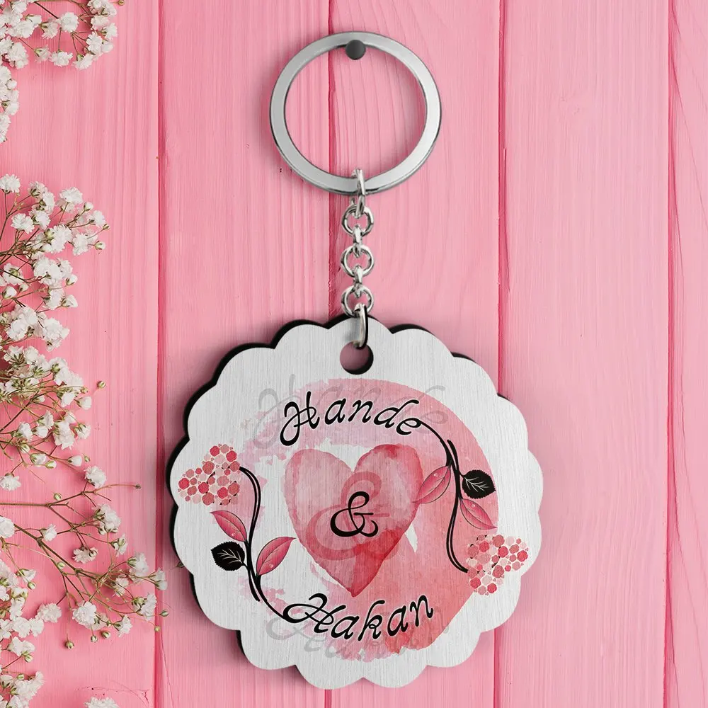 

Personalized Valentine's Day Design Wood Keychain-7