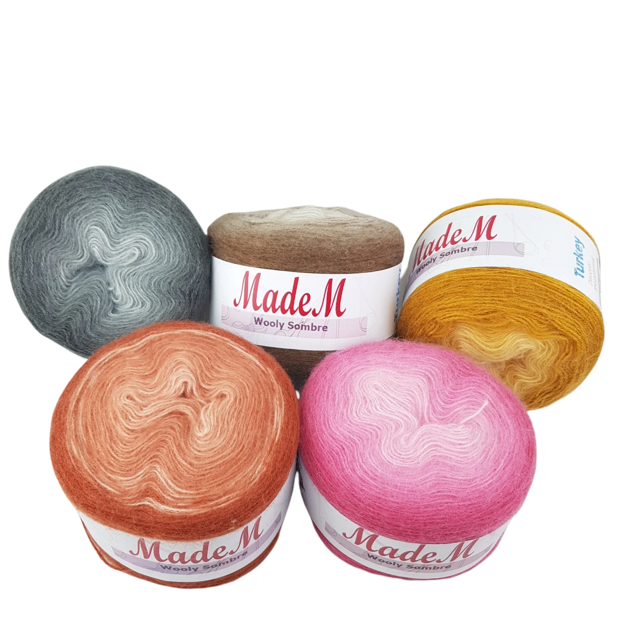 MadeM Wooly Dark ПРЯЖА ТОРТ градиент 100gr-550mt % 20 шерсть 80 акриловая DIY ручное вязание
