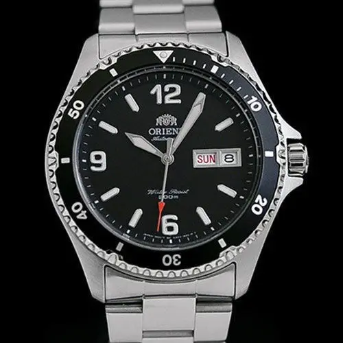 Orient Мако II FAA02001B автоматические механические мужские часы с черным циферблатом