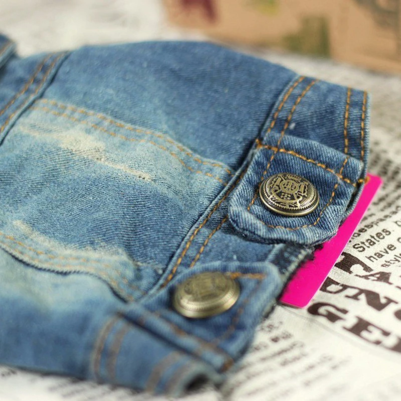 Джинсовая куртка для собак одежда домашних животных щенков кошек джинсовый