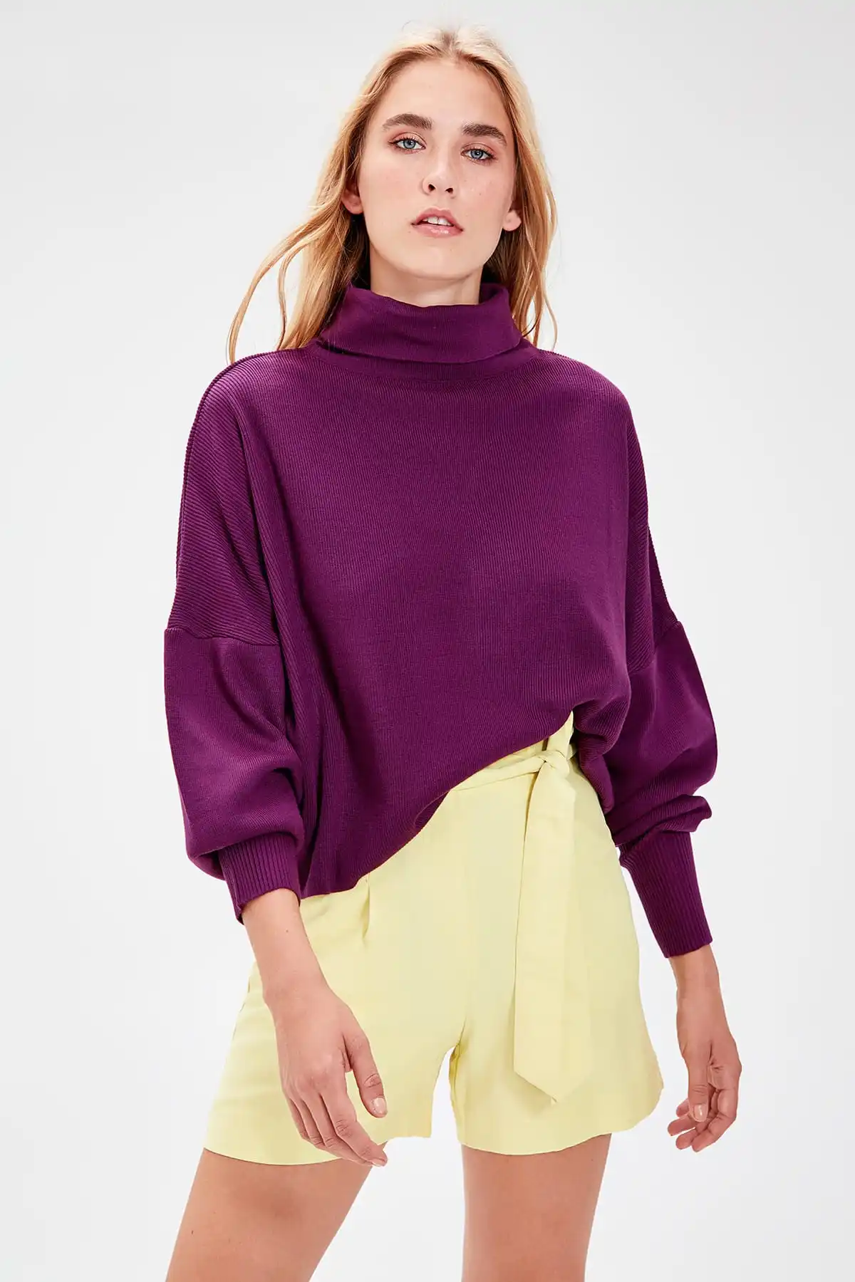 Trendyol фиолетовый свитер водолазка TWOAW20KZ0090| |