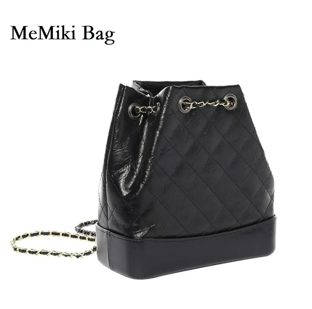 Женский винтажный рюкзак из натуральной кожи с цепочкой 23 см|bucket bag|bag tasselnew hot |