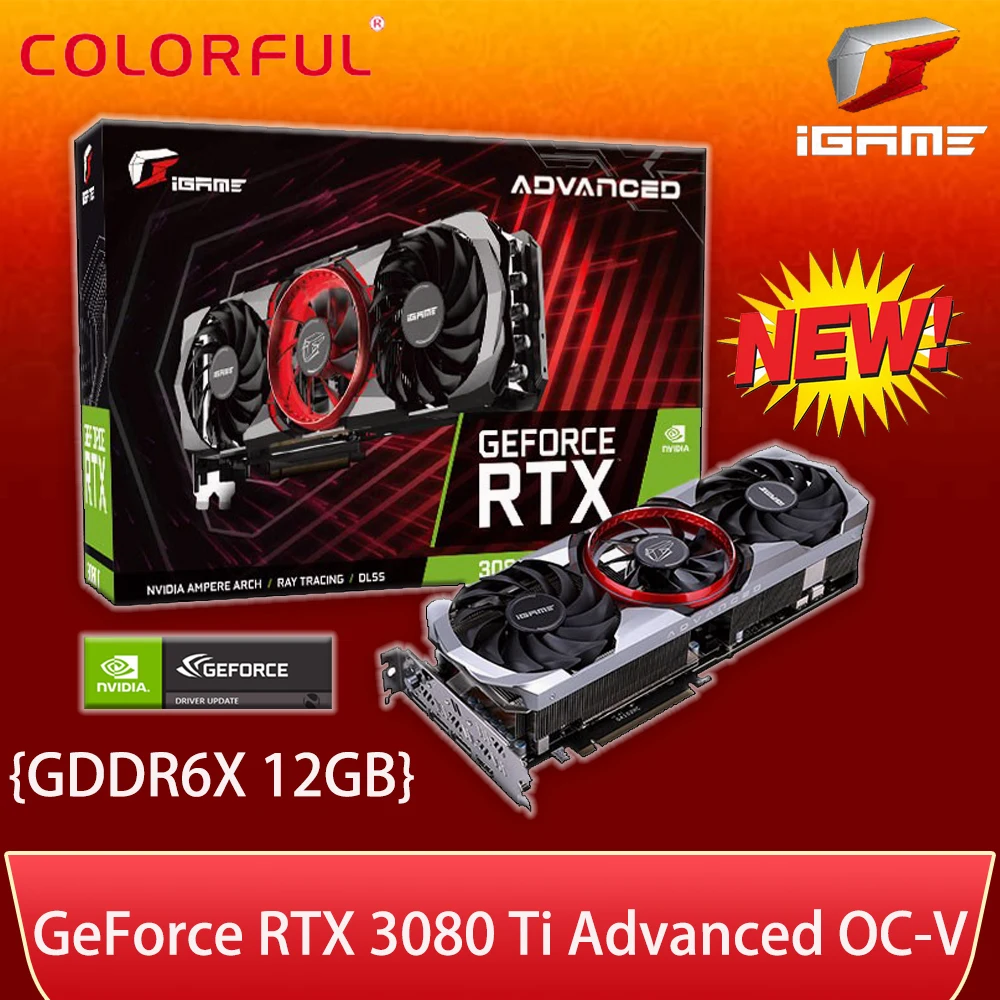 

GDDR6X Colorful iGame GeForce RTX 3080 Ti Advanced OC-V Video Card 19000MHz 12GB 384bit PCIe4.0 NVIDIA RTX 3080 Ti Graphics Card