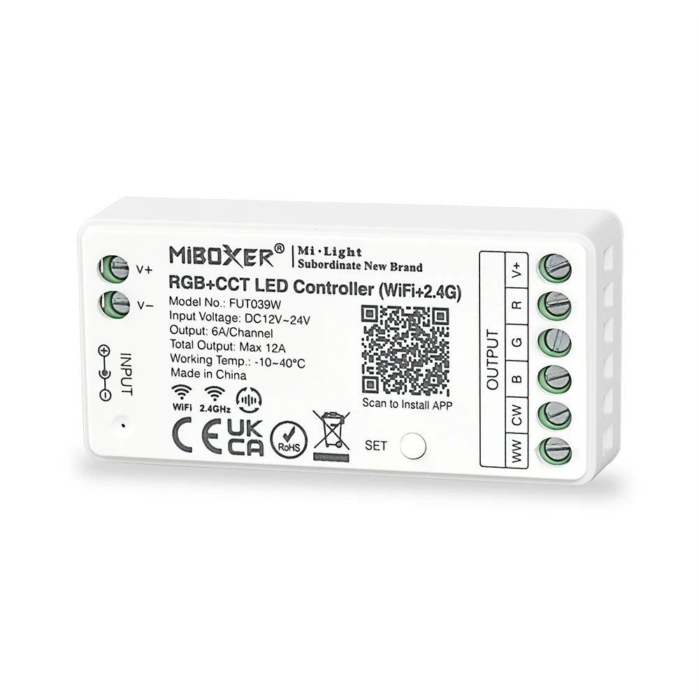 

Miboxer FUT039W WiFi+2.4G RGB+CCT LED Controller for RGBWW LED Strip