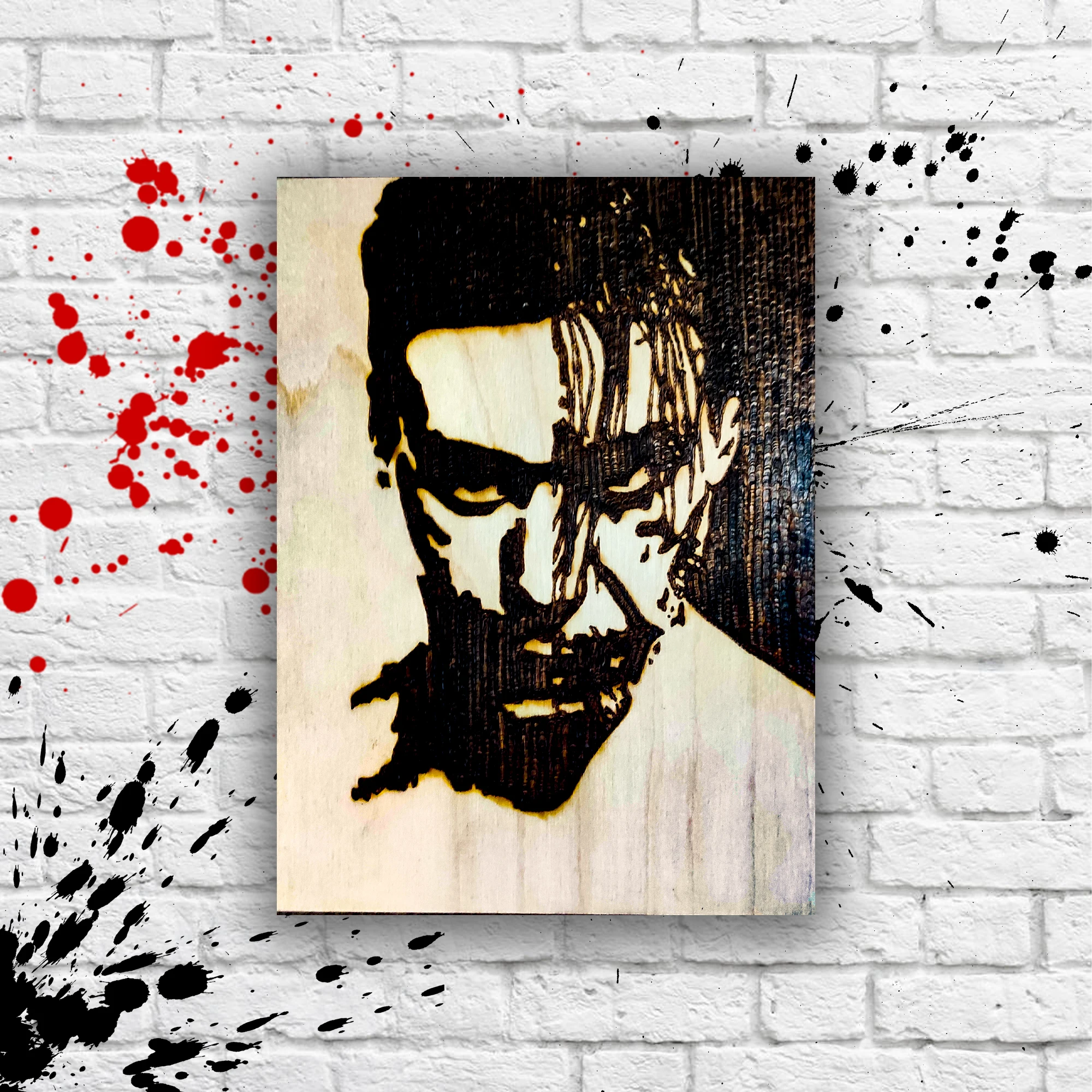 Тилль Линдеманн. Раммштайн. Картина. Портрет. Подарок. Украшение. Выжигание.