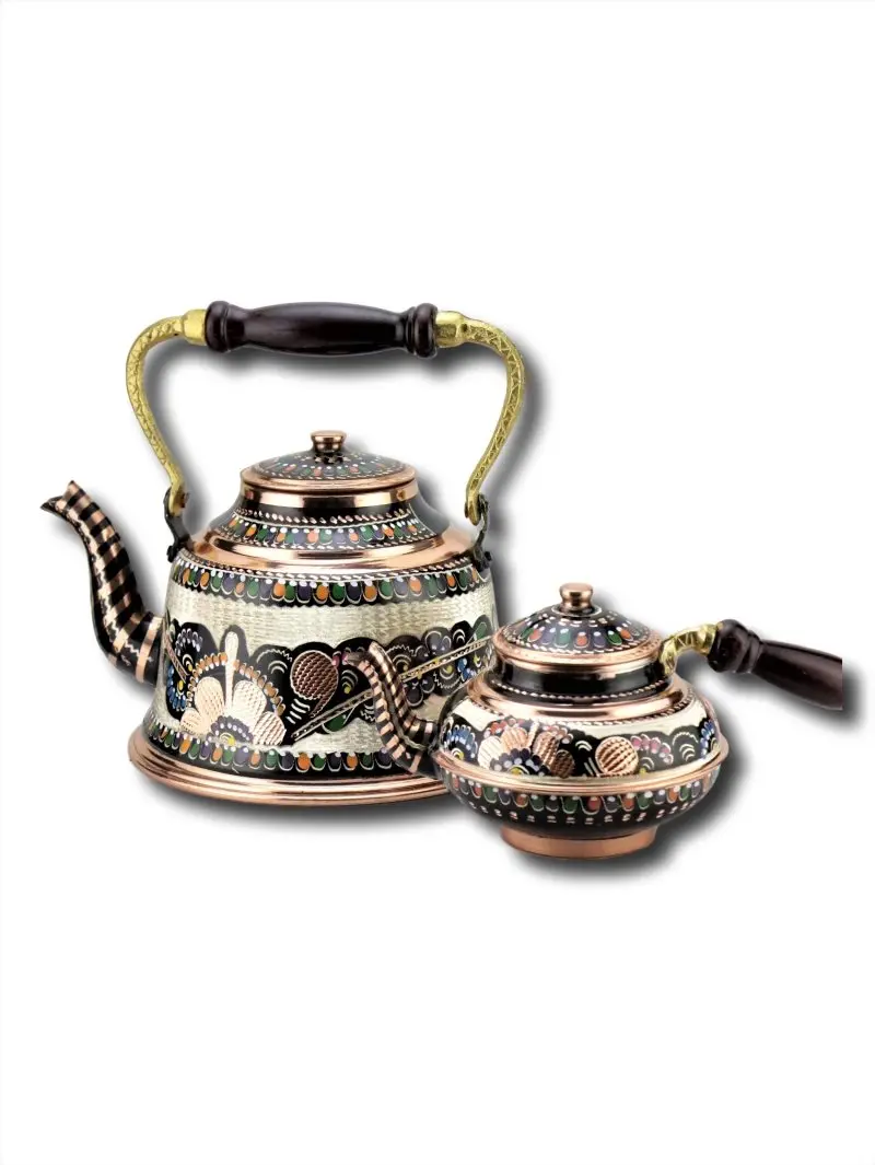 Rose Flowers Basswood Copper Teapot
