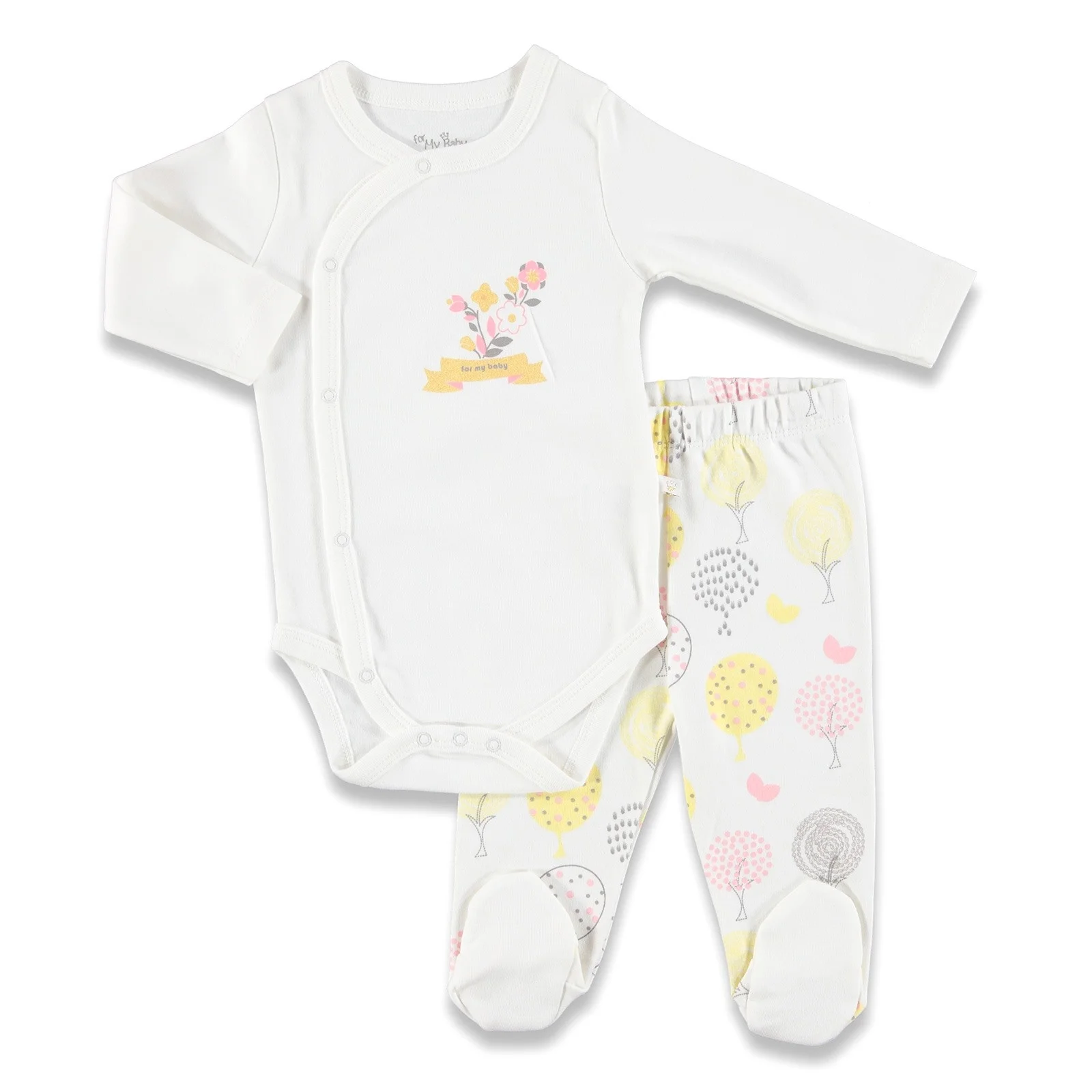 Ebebek For My Baby/разноцветные комбинезоны с принтом листьев штаны комплект из 2