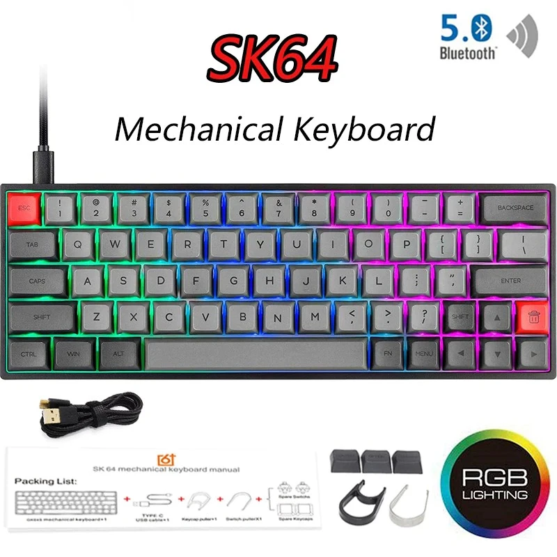 

Мини-клавиатура игровая механическая, проводная/Беспроводная, с RGB-подсветкой