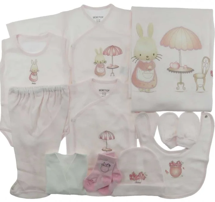 Bebitof/Одежда для новорожденных девочек; Базовая хлопковая одежда; 10 предметов; Layette Wellcome; Подарочный комплект для детей 0-3 месяцев от AliExpress RU&CIS NEW