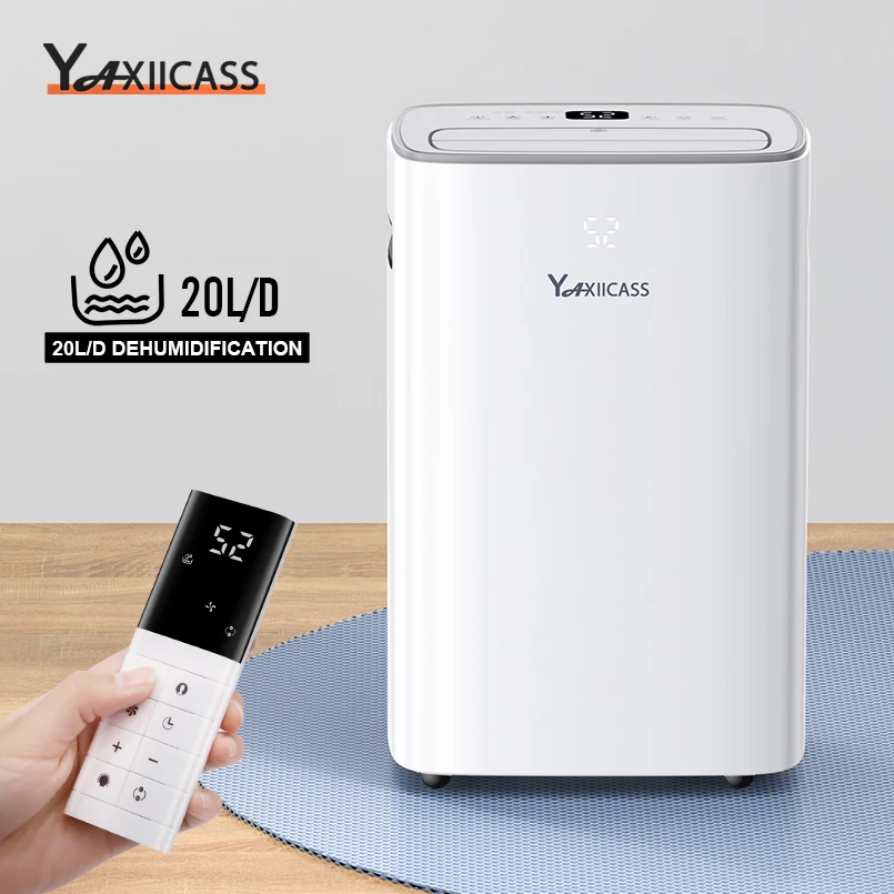 

YAXIICASS 2.5L Electric LED Air Dehumidifier for Home 20L/D(30℃ 80%RH) Moisture Absorber Air Purifier Low Noise Home Air Dryer