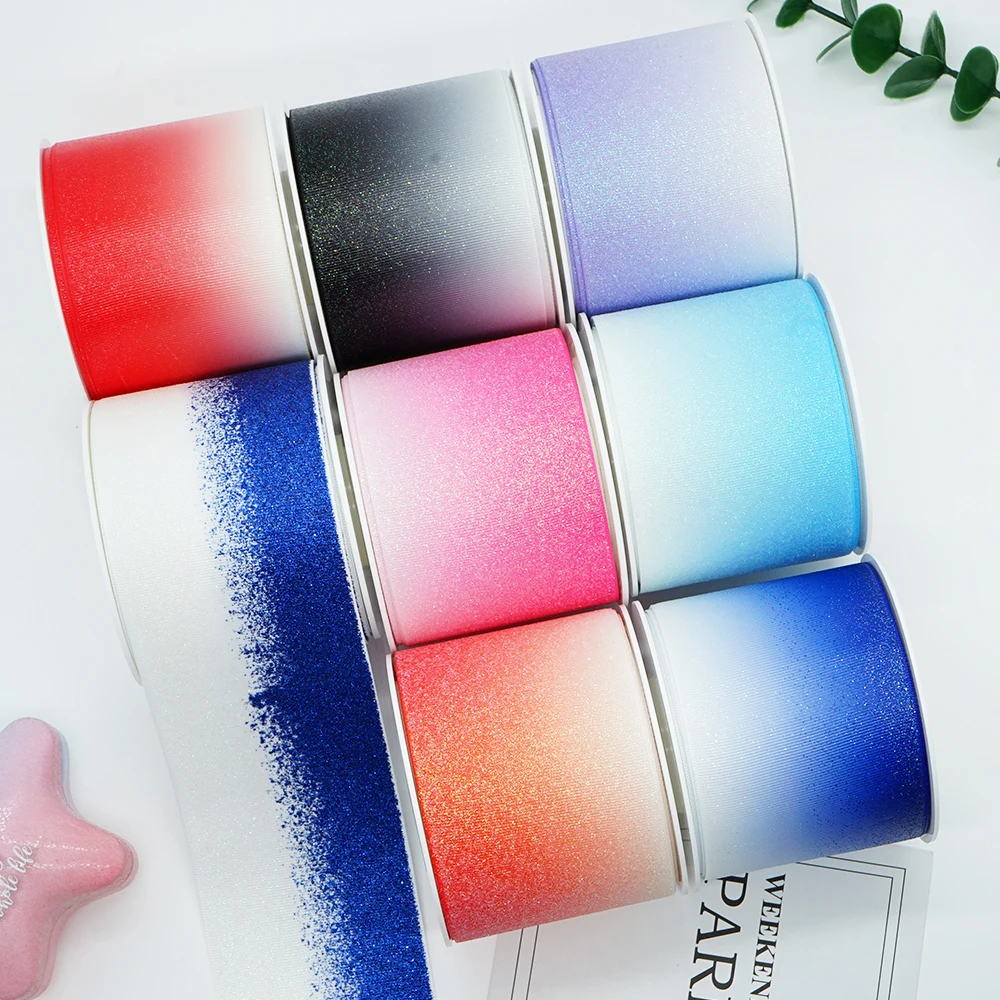 

75 mm glitter ribbon 3 inch ribbon holographic ribbon