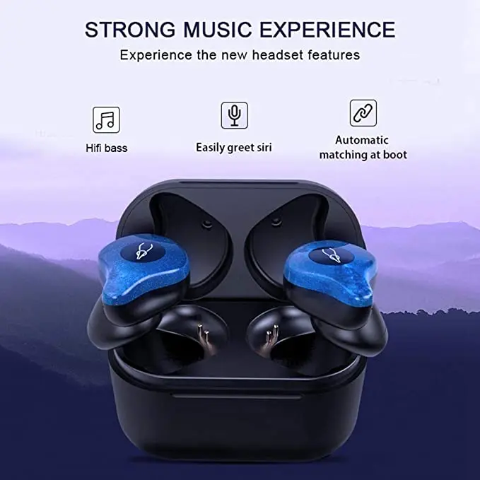 Беспроводные стереонаушники мини наушники со встроенным микрофоном и зарядным