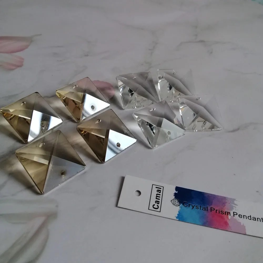 20 шт. коньяк/прозрачные призматические бусины 18 х18 мм | Лампы и освещение