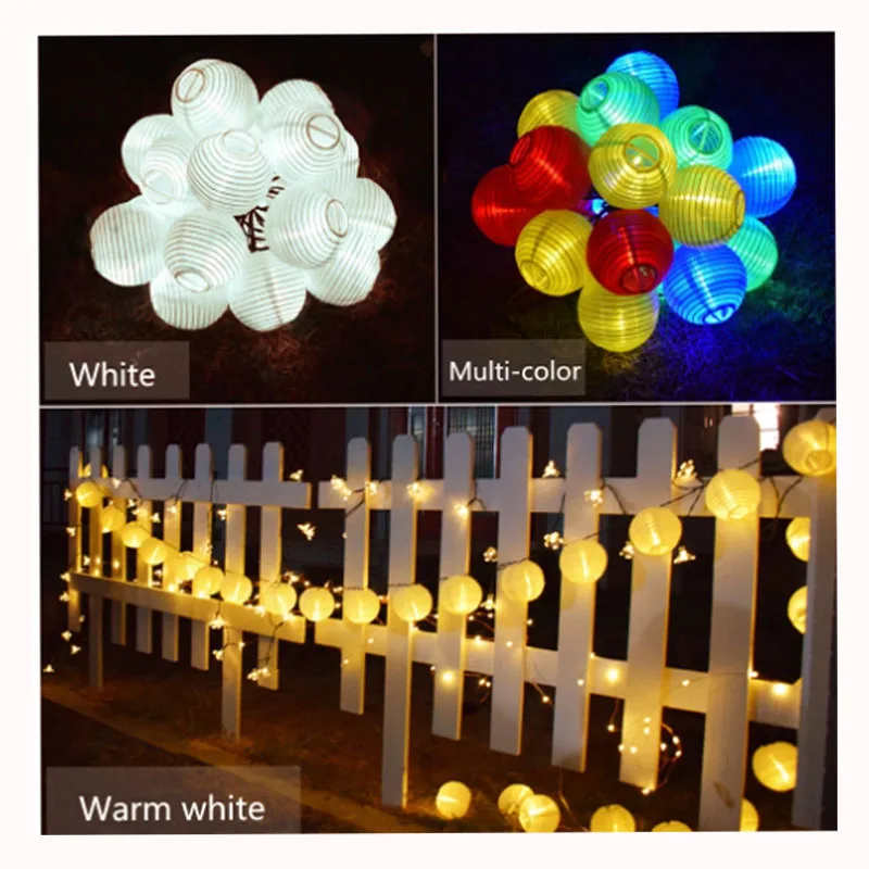 

Solar LED Outdoor Lantern String Lights Waterproof Ball Fairy Light For Balcony Wedding Balcon Light Party Garden Decoration