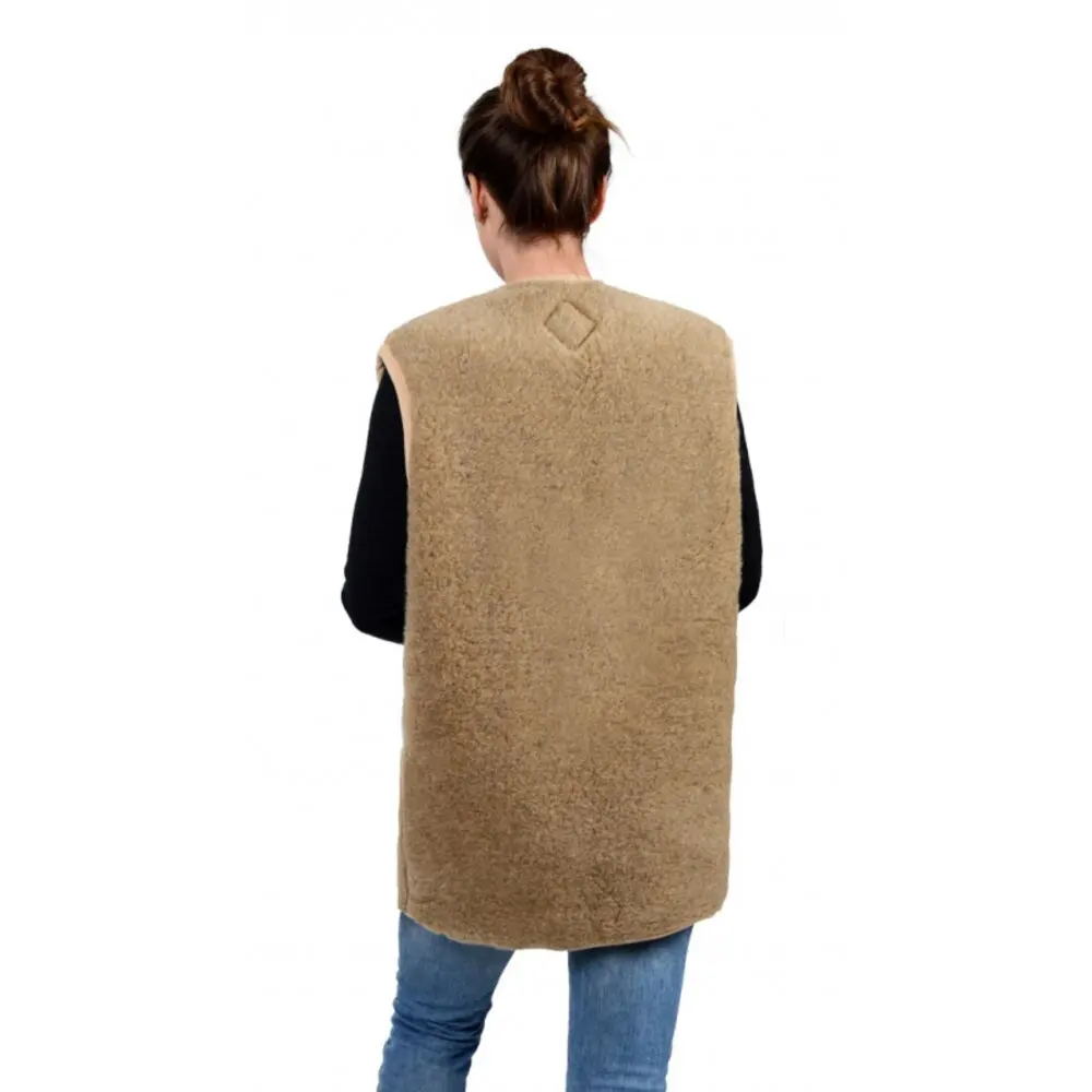 Жилет меховой из верблюжьей шерсти на молнии &quotоднотонный&quot